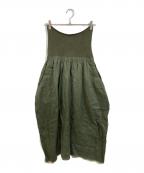 Vlas Blommeヴラスブラム）の古着「リネン混スカート」｜オリーブ