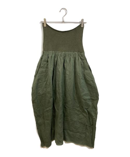 Vlas Blomme（ヴラスブラム）Vlas Blomme (ヴラスブラム) リネン混スカート オリーブ サイズ:FREEの古着・服飾アイテム