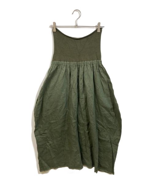 Vlas Blomme（ヴラスブラム）Vlas Blomme (ヴラスブラム) リネン混スカート オリーブ サイズ:FREEの古着・服飾アイテム