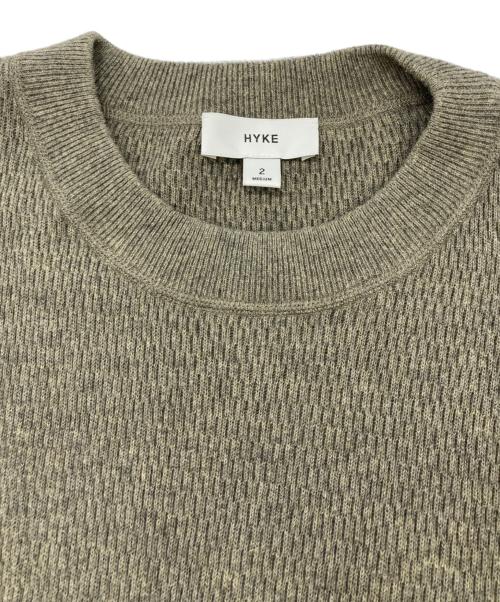 HYKE（ハイク）HYKE (ハイク) C/C CREW NECK THERMAL SWEATER カーキ サイズ:2の古着・服飾アイテム