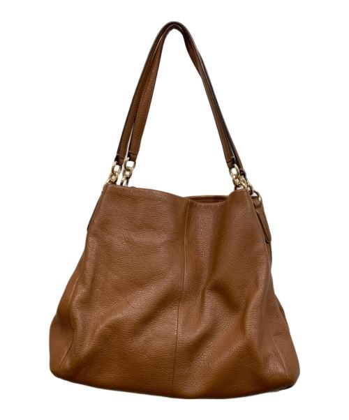 COACH（コーチ）COACH (コーチ) レザートートバッグ ブラウンの古着・服飾アイテム