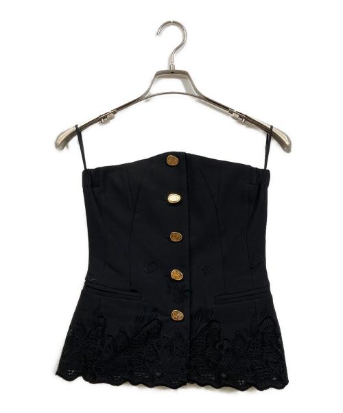 MURRAL（ミューラル）MURRAL (ミューラル) Morpho embroidery bustier ブラック サイズ:SIZE 1の古着・服飾アイテム