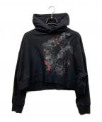 Y'sワイズ）の古着「クロップドパーカー」｜ブラック