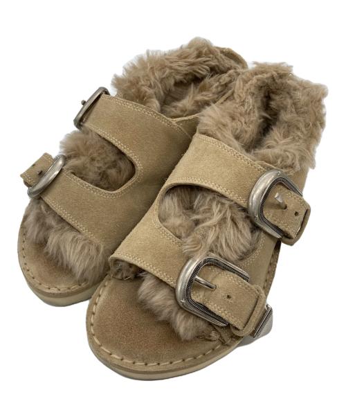Caminando（カミナンド）Caminando (カミナンド) ボアサンダル ベージュ サイズ:SIZE 6の古着・服飾アイテム