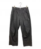 THECOLDESTMOMENTザ コールデストモーメント）の古着「ヒトデストライプパンツ」｜グレー