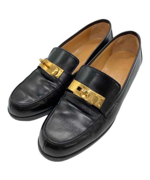 HERMES（エルメス）HERMES (エルメス) デスタンケリー金具ローファー ブラック サイズ:361/2の古着・服飾アイテム