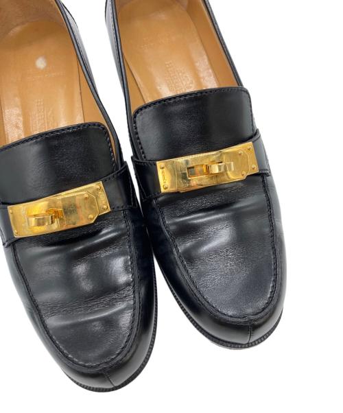 HERMES（エルメス）HERMES (エルメス) デスタンケリー金具ローファー ブラック サイズ:361/2の古着・服飾アイテム