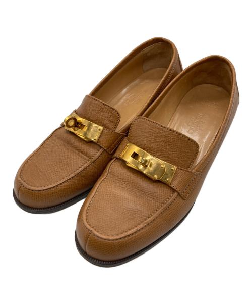 HERMES（エルメス）HERMES (エルメス) デスタンケリー金具ローファー ブラウン サイズ:36の古着・服飾アイテム