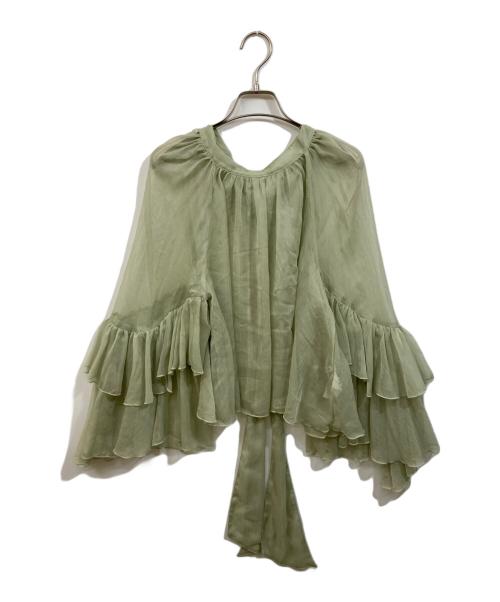 Snidel（スナイデル）Snidel (スナイデル) ラッフルミニセットアップ 黄緑の古着・服飾アイテム