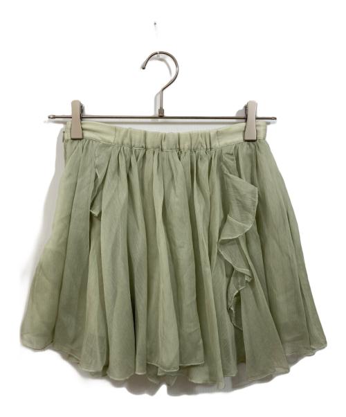 Snidel（スナイデル）Snidel (スナイデル) ラッフルミニセットアップ 黄緑の古着・服飾アイテム