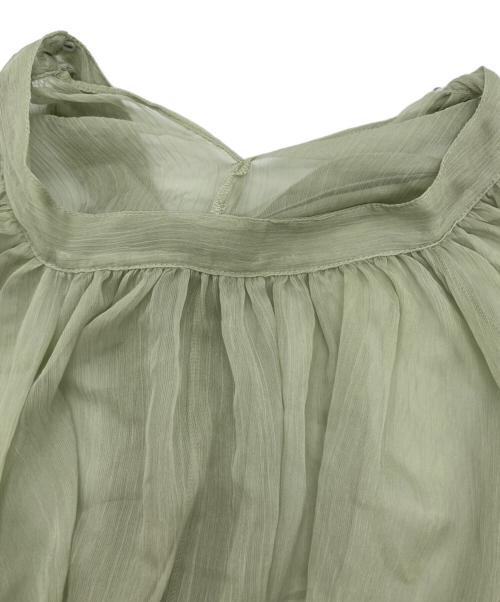 Snidel（スナイデル）Snidel (スナイデル) ラッフルミニセットアップ 黄緑の古着・服飾アイテム