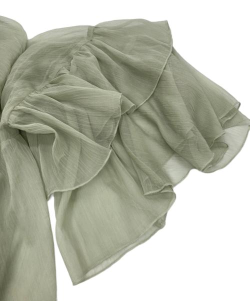 Snidel（スナイデル）Snidel (スナイデル) ラッフルミニセットアップ 黄緑の古着・服飾アイテム