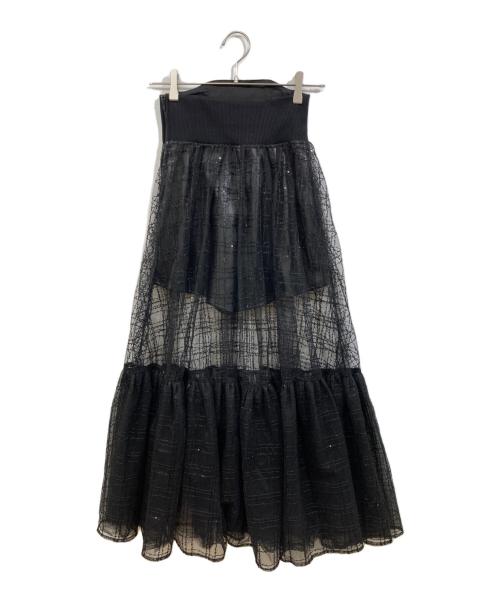 darich（ダーリッチ）darich (ダーリッチ) コルセットスパンコールチュールスカート ブラック サイズ:Freeの古着・服飾アイテム