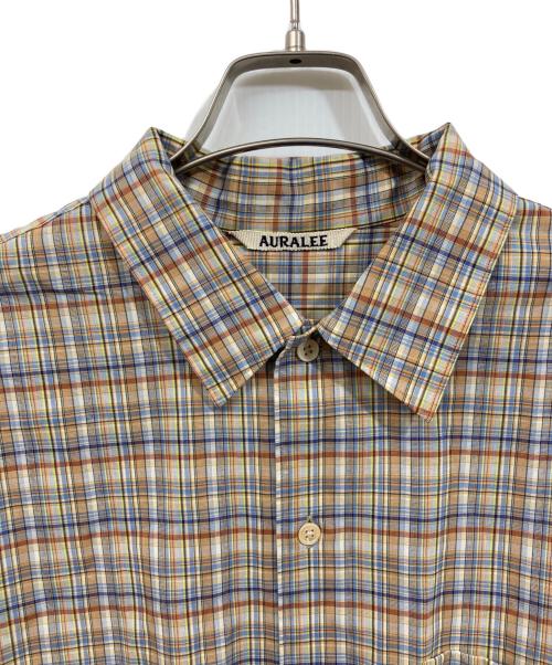 AURALEE（オーラリー）AURALEE (オーラリー) WASHABLE SUPER LIGHT WOOL CHECK SHIRTS ブラック サイズ:4の古着・服飾アイテム