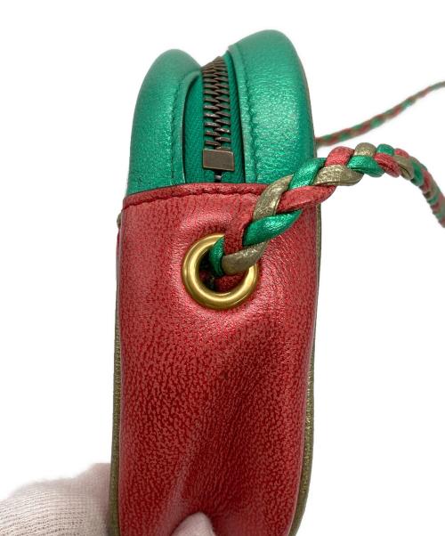 GUCCI（グッチ）GUCCI (グッチ) キルティングミニショルダーバッグ レッド×グリーン×ゴールドの古着・服飾アイテム