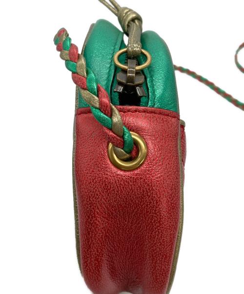 GUCCI（グッチ）GUCCI (グッチ) キルティングミニショルダーバッグ レッド×グリーン×ゴールドの古着・服飾アイテム