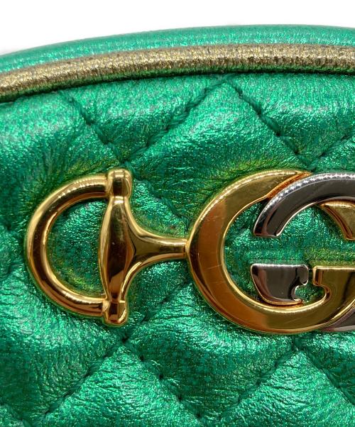 GUCCI（グッチ）GUCCI (グッチ) キルティングミニショルダーバッグ レッド×グリーン×ゴールドの古着・服飾アイテム