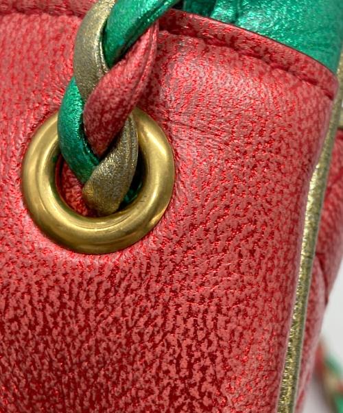 GUCCI（グッチ）GUCCI (グッチ) キルティングミニショルダーバッグ レッド×グリーン×ゴールドの古着・服飾アイテム