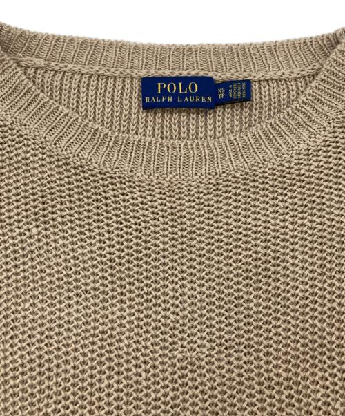 POLO RALPH LAUREN（ポロ・ラルフローレン）POLO RALPH LAUREN (ポロ・ラルフローレン) リネンメッシュニット ベージュ サイズ:XSの古着・服飾アイテム