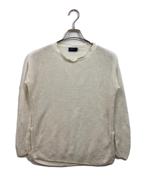 POLO RALPH LAUREN（ポロ・ラルフローレン）POLO RALPH LAUREN (ポロ・ラルフローレン) リネンメッシュニット ホワイト サイズ:XSの古着・服飾アイテム