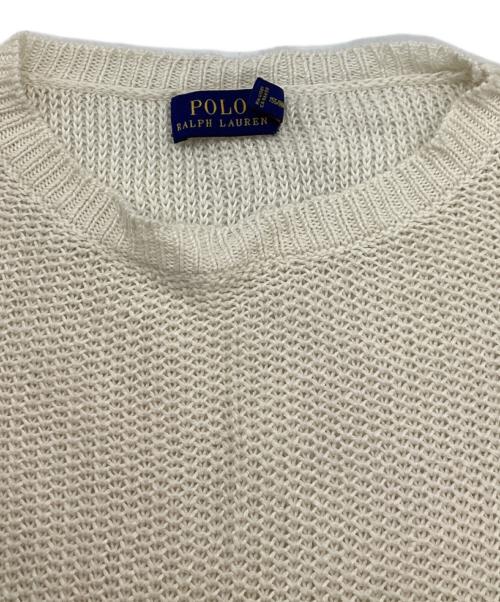 POLO RALPH LAUREN（ポロ・ラルフローレン）POLO RALPH LAUREN (ポロ・ラルフローレン) リネンメッシュニット ホワイト サイズ:XSの古着・服飾アイテム