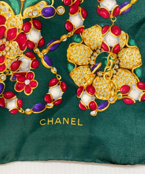 CHANEL（シャネル）CHANEL (シャネル) シルクスカーフ グリーンの古着・服飾アイテム