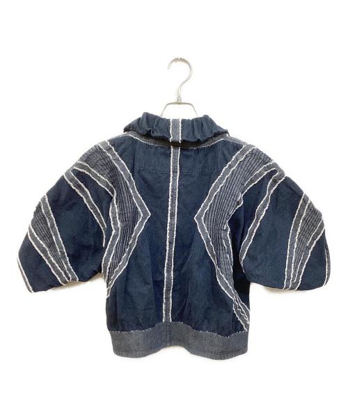 ISSEY MIYAKE（イッセイミヤケ）ISSEY MIYAKE (イッセイミヤケ) デザインシャツ ネイビー サイズ:2の古着・服飾アイテム