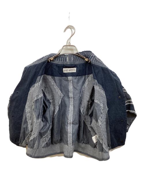 ISSEY MIYAKE（イッセイミヤケ）ISSEY MIYAKE (イッセイミヤケ) デザインシャツ ネイビー サイズ:2の古着・服飾アイテム