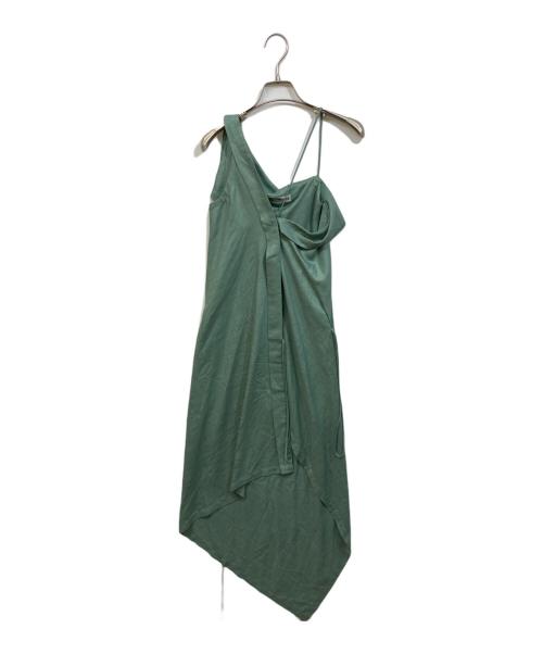 ISSEY MIYAKE（イッセイミヤケ）ISSEY MIYAKE (イッセイミヤケ) Asymmetry Wrap Dress 黄緑 サイズ:SIZE 2の古着・服飾アイテム