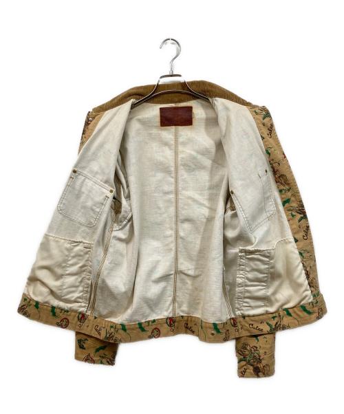 CALEE（キャリー）CALEE (キャリー) ロデオ柄デニムジャケット ブラウン サイズ:SIZE XLの古着・服飾アイテム