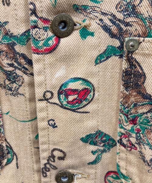 CALEE（キャリー）CALEE (キャリー) ロデオ柄デニムジャケット ブラウン サイズ:SIZE XLの古着・服飾アイテム