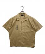 PWNED×SOLID BLACKLINEポウネウジ×）の古着「オープンカラーシャツ」｜ブラウン