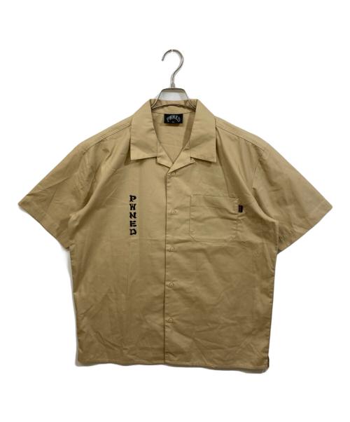 PWNED（ポウネウジ）PWNED (ポウネウジ) SOLID BLACKLINE オープンカラーシャツ ブラウン サイズ:SIZE XLの古着・服飾アイテム