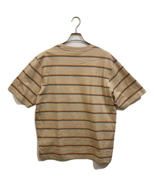 stussy（ステューシー）stussy (ステューシー) ボーダーTシャツ ベージュ サイズ:Lの古着・服飾アイテム