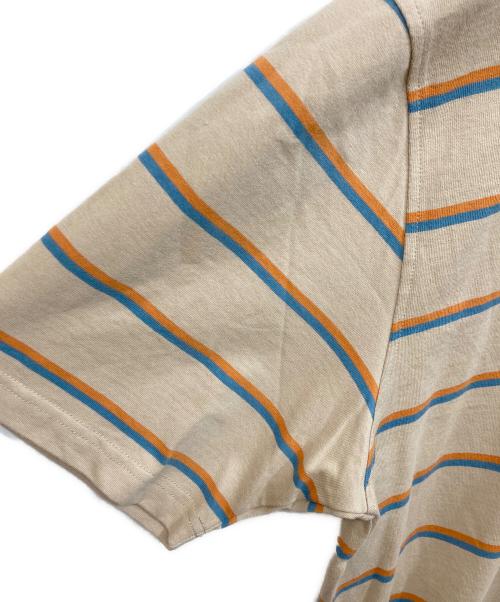 stussy（ステューシー）stussy (ステューシー) ボーダーTシャツ ベージュ サイズ:Lの古着・服飾アイテム