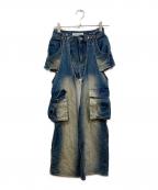 SPIRALGIRLスパイラルガール）の古着「2WAYカーゴオーバーダイデニム」｜インディゴ