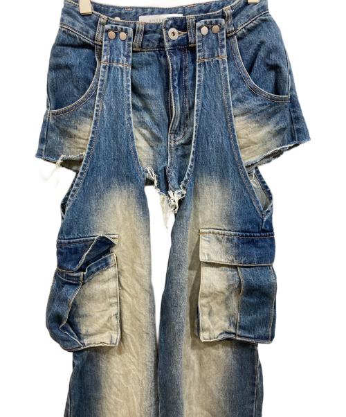 SPIRALGIRL（スパイラルガール）SPIRALGIRL (スパイラルガール) 2WAYカーゴオーバーダイデニム インディゴ サイズ:SIZE Sの古着・服飾アイテム
