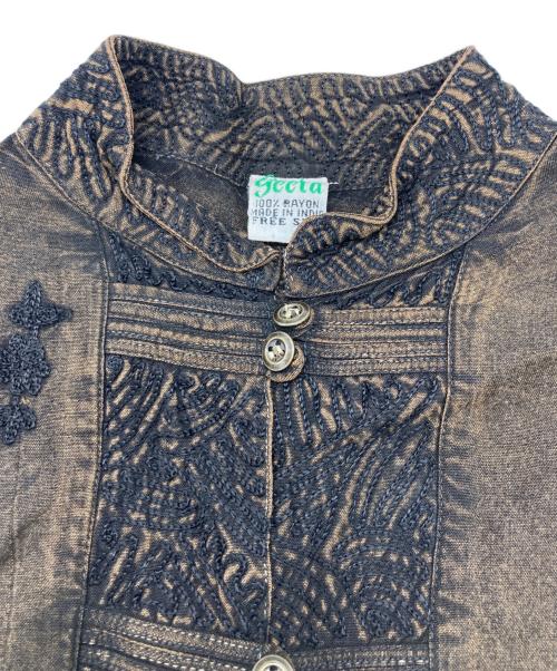 sccta（スクータ）sccta (スクータ) 古着刺繍ブラウス ブラウン サイズ:SIZE Freeの古着・服飾アイテム