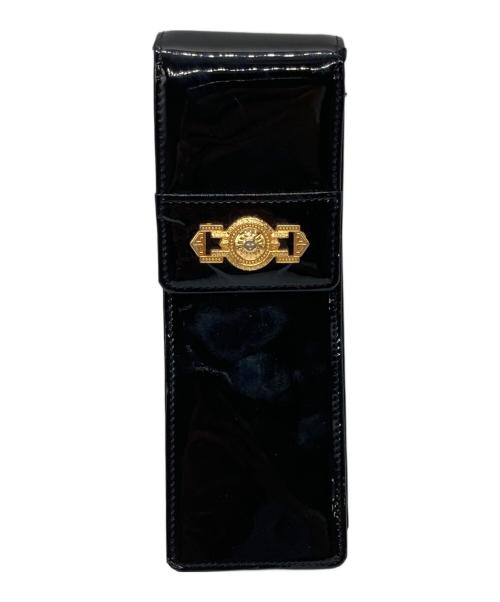 GIANNI VERSACE（ジャンニ・ヴェルサーチ）GIANNI VERSACE (ジャンニ・ヴェルサーチ) チェーンショルダーエナメルショルダーポーチ ブラックの古着・服飾アイテム