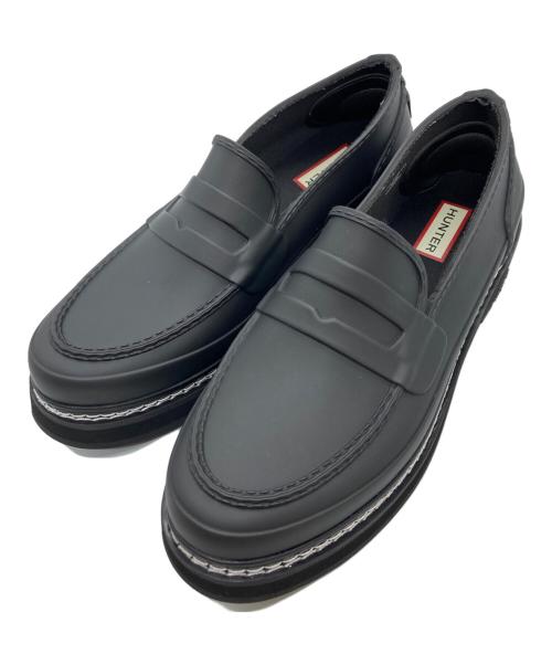 HUNTER（ハンター）HUNTER (ハンター) W REFINED STITCH PENNY LOAFER ブラック サイズ:39の古着・服飾アイテム