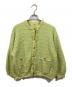 Mila Owen（ミラオーウェン）の古着「ツイードニットジャケット」｜黄緑