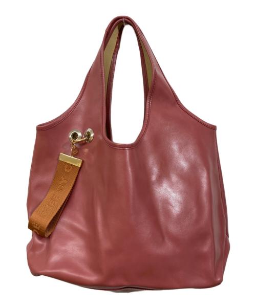 SEE BY CHLOE（シーバイクロエ）SEE BY CHLOE (シーバイクロエ) レザートートバッグ ピンクの古着・服飾アイテム