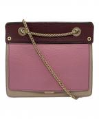FURLAフルラ）の古着「バイカラーチェーンショルダーバッグ」｜ピンク×ベージュ