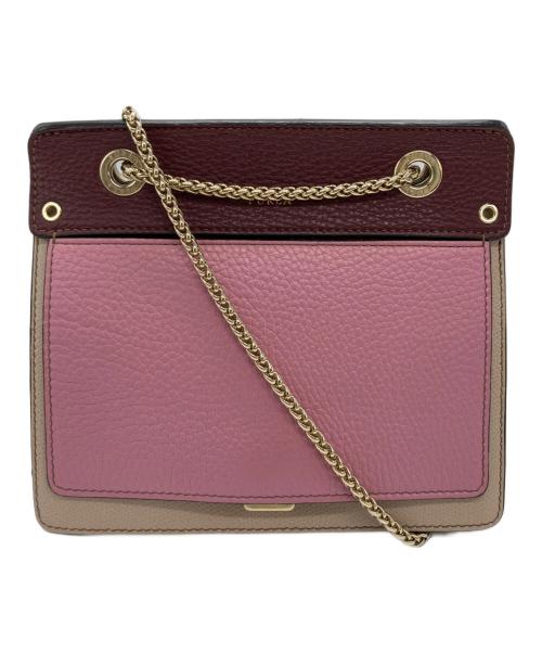 FURLA（フルラ）FURLA (フルラ) バイカラーチェーンショルダーバッグ ピンク×ベージュの古着・服飾アイテム