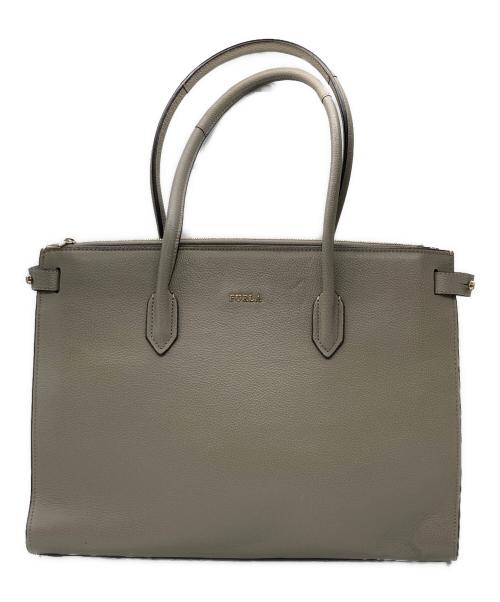 FURLA（フルラ）FURLA (フルラ) レザートートバッグ グレーの古着・服飾アイテム