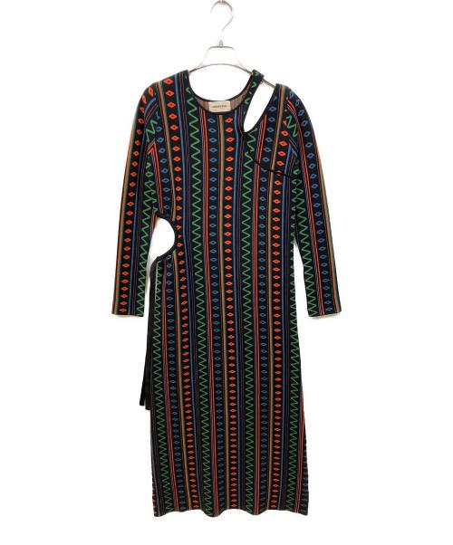 AMBERGLEAM（アンバーグリーム）AMBERGLEAM (アンバーグリーム) ニットワンピース ブラック サイズ:LONGの古着・服飾アイテム