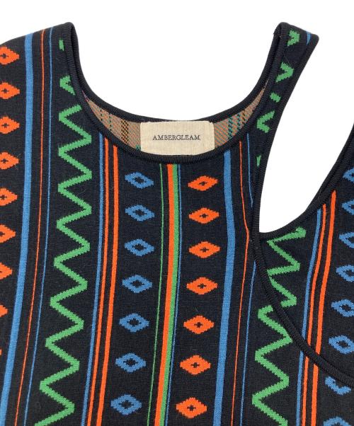 AMBERGLEAM（アンバーグリーム）AMBERGLEAM (アンバーグリーム) ニットワンピース ブラック サイズ:LONGの古着・服飾アイテム