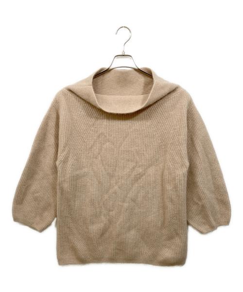 FRAY ID（フレイ アイディー）FRAY ID (フレイ アイディー) オフショルニットミニワンピース ベージュ サイズ:Fの古着・服飾アイテム