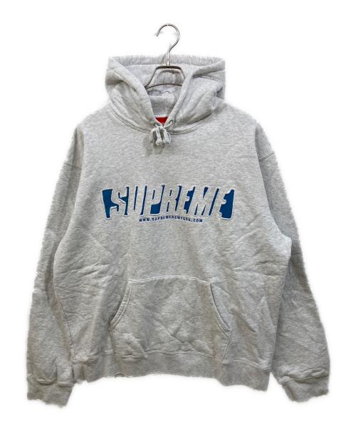 SUPREME（シュプリーム）SUPREME (シュプリーム) reflective cutout hooded sweatshirt ライトグレー サイズ:SIZE XLの古着・服飾アイテム
