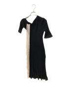 Snidelスナイデル）の古着「ショルダーリボンアシメニットワンピース」｜ブラック